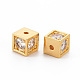 Brass Clear Cubic Zirconia Beads KK-N233-114-NF-2