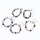 Faceted Natural Gemstone Beads Charm Bracelets BJEW-JB03295-1
