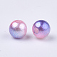 Rainbow ABS Plastic Imitation Pearl Beads OACR-Q174-3mm-13-2