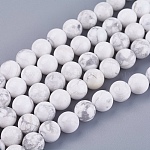 Natürliche Howlith Perlen Stränge, Runde, 8 mm, Bohrung: 1 mm, ca. 47 Stk. / Strang, 15.7 Zoll