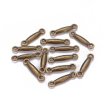 Tibetan Style Bar Links/Connectors, Lead Free and Cadmium Free, Antique Bronze, 18x3.5x3mm, Hole: 2mm
