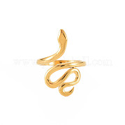 Placage ionique (ip) 304 anneau de manchette large serpent en acier inoxydable pour femme RJEW-S405-226G
