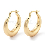 Brass Plain Hoop Earrings EJEW-H301-05G-02