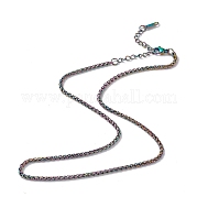 Chapado en iones (ip) 304 collar de cadena de trigo de acero inoxidable para hombres y mujeres NJEW-K245-021A