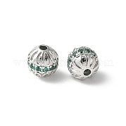 Латунные микро проложить кубического циркония бусы KK-U067-06P-03