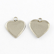 Heart Stainless Steel Cabochon Settings Pendants STAS-Q168-11