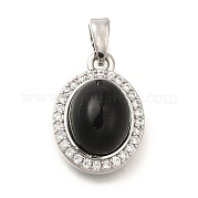 Подвески из латуни микропаве с фианитами и стеклом KK-K388-32P
