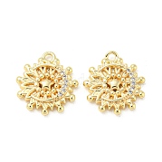 Brass Micro Pave Clear Cubic Zirconia Charms KK-H460-28G