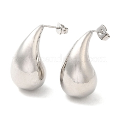 Серьги-гвоздики в форме капли из латуни с гальваническим покрытием для женщин EJEW-K247-02P