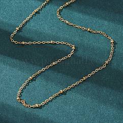 Catene in acciaio inox 304 con placcatura sotto vuoto pvd collane, placcato di lunga durata, con chiusure moschettone, oro, 17.7 pollice (45 cm), 1.5x0.4mm, perline: 2.3x1.2 mm