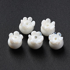 Handgemachte Glasperlen holprige, Qualle, weiß, 8~9x8 mm, Bohrung: 1~1.5 mm