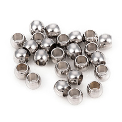 Perline distanziatrici in acciaio inossidabile 201 anti-ossidazione, rondelle, colore acciaio inossidabile, 4x3mm, Foro: 2.5 mm