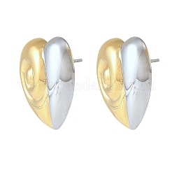 Pendientes de botón de acero inoxidable 304&nbsp;EJEW-Z173-06GP