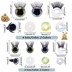 16 Set mit 4 Puppenaugen und Wimpern aus Kunststoff&nbsp;DOLL-PH0001-33