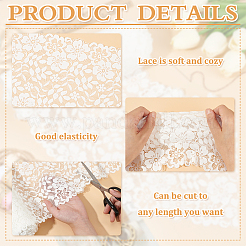 Stretch-Spitzenstoff aus Nylon mit Blumen&nbsp;DIY-WH0578-60