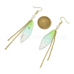 Boucles d'oreilles pendantes en forme d'ailes en résine&nbsp;EJEW-JE06256