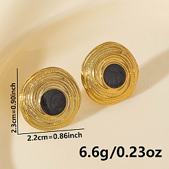Pendientes de botón redondos planos de acero inoxidable 304&nbsp;DV1097-3
