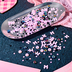 5 Stil: transparente Cabochons mit flacher Rückseite aus Kunstharz und Decoden-Cabochons aus undurchsichtigem Kunstharz.&nbsp;FIND-TA0005-52