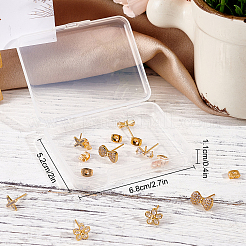8 paio di orecchini a bottone in ottone con zirconi cubici in stile 4&nbsp;KK-BBC0001-80