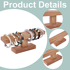 Présentoirs de montres en bois à barre en T&nbsp;ODIS-WH0099-209A