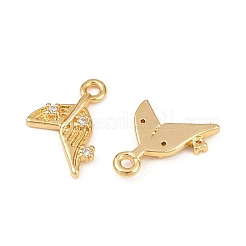 Breloques en laiton micro pavé de zircones cubiques sur le thème de l'océan&nbsp;KK-F902-08L-G