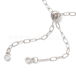 Fabrication de bracelets coulissants en acier inoxydable 304 de 2.5 mm avec chaîne trombone&nbsp;AJEW-JB01557-02