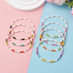 7 Stück Stretch-Armbänder aus Glasperlen für Damen&nbsp;BJEW-MZ00280