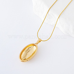 3 collar minimalista con colgante ovalado de acero inoxidable para mujer.&nbsp;EW5864