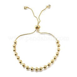 Bracelets coulissants en perles rondes en laiton pour femmes&nbsp;BJEW-D317-13C-G