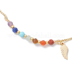 Bracelets coulissants en laiton avec chaîne en boîte Chakra&nbsp;BJEW-JB12602-02
