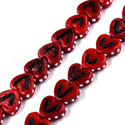 Fili di perle di lampwork irregolari fatti a mano opachi&nbsp;LAMP-T017-20-B06