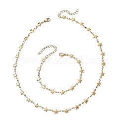 Sets aus Sterngliederketten und Armbändern aus Edelstahl 304&nbsp;SJEW-JS01371