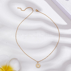 1 collier pendentif soleil en acier inoxydable 304&nbsp;NJEW-LP0001-47