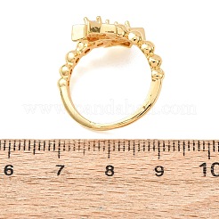 Offene Manschettenringe aus Messing mit Mikropavé und Zirkonia für Damen&nbsp;CU-CBAED05-02G