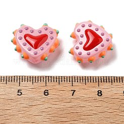 Perles de verre peintes perles bosselées cœur&nbsp;X-LAMP-V001-07C