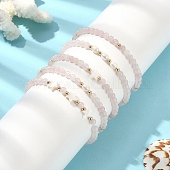 Ensemble de bracelets extensibles en quartz rose naturel&nbsp;BJEW-JB09495-01