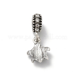 Ciondoli europei in lega di strass trasparenti e color smeraldo&nbsp;MPDL-R050-01AS-02