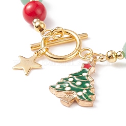 Emaille-Armband aus Weihnachtsbaum- und Sternlegierung&nbsp;BJEW-TA00154