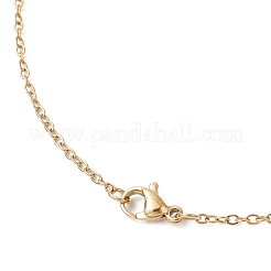 Collane con catena in acciaio inossidabile 304 con ciondolo a forma di stella con perline di vetro fatte a mano per donna&nbsp;NJEW-MZ00118-02