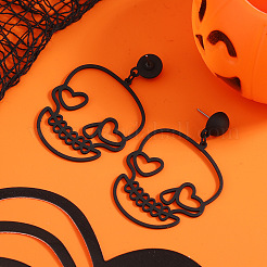 Ohrstecker mit Totenkopf-Motiv aus Messing&nbsp;WO0329