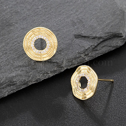 Messing Micro Pave klare Zirkonia Ohrstecker&nbsp;WGCEDD0-01