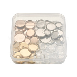 3 Farben 36 Stück 304 Edelstahl Cabochon Anschlussfassungen&nbsp;DIY-TA0003-52