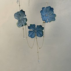 Collane a bavaglino da donna con fiore in plastica e vetro&nbsp;WGFB142-01