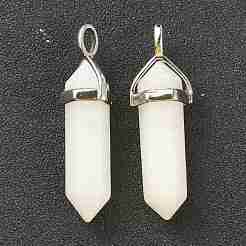 Pendentifs en jade blanc naturel&nbsp;X-G-M378-01P-A12