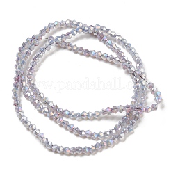 Fili di perle di vetro trasparenti con vernice da forno&nbsp;DGLA-F002-04H
