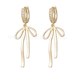 4 paio di orecchini a cerchio in ottone con micro pavé di zirconi cubici trasparenti&nbsp;EJEW-JE06503