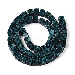 Natürliche Sesamjaspis/Kiwi Perlenstränge&nbsp;G-T139-6x6-14A