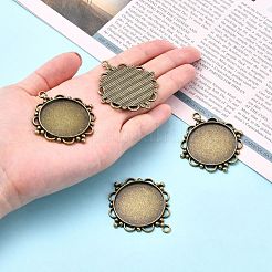 Supports Vintage Pendentif en alliage cabochon de style tibétain&nbsp;X-TIBEP-M018-92AB-NF