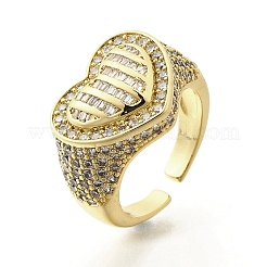 Anelli per polsini da donna in ottone con micro pavé di zirconi trasparenti&nbsp;RJEW-G347-01G