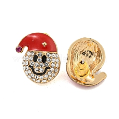 Weihnachts-Ohrstecker aus Legierung mit Kristall-Strass für Frauen&nbsp;LS-EJEW-M256-01B-G
